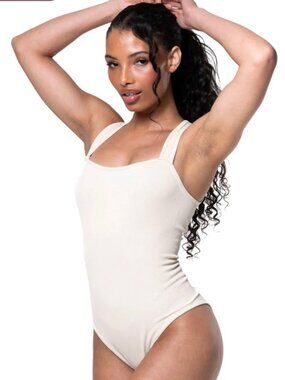 HeyShape Ribbed Square Neck Shapewear Bodysuit Size M